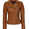 womens-brown-leather-biker-jacket