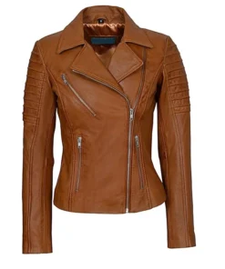 womens-brown-leather-biker-jacket