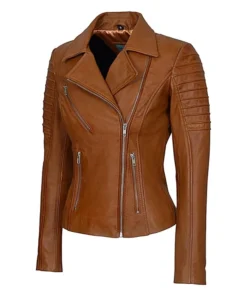 womens-brown-leather-biker-jackets​