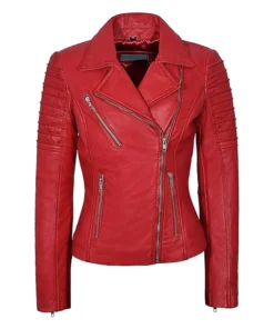 womens-red-leather-biker-jacket