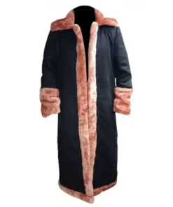 Front Anthony McCoy long black fur trench. The dramatic Anthony McCoy movie fur collar coat is an iconic horror film outfit.