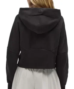 Back view of the black Cincinnati Bengals NFL lululemon women's oversized half zip hoodie.