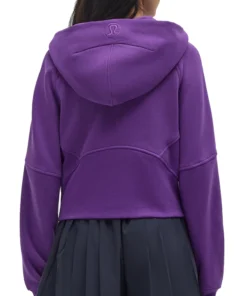 Back view of the college purple Minnesota Vikings lululemon scuba oversized half-zip hoodie.