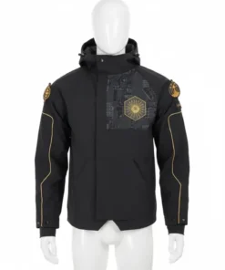 Full front view of the Destiny 2 Salvation’s Edge Raid Jacket from The Final Shape on a white mannequin. Bungie Raid Jacket.