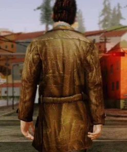 harry mason leather jacket featuring a classic brown finish and rugged gaming style.