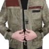 A detailed finn force awakens jacket featuring the iconic antique brown finish.