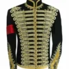 Buy Michael Jackson Erect Collar Cotton Black and Gold Jacket