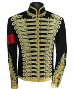 Buy Michael Jackson Erect Collar Cotton Black and Gold Jacket