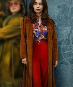 Bea Ponies Suede Coat featuring a premium tan finish and a high-status tailored silhouette for a sophisticated cinematic profile.