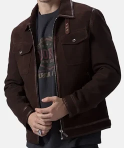 Men’s Brown Suede Trucker Jackets