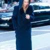 Emilia Clarke Blue Hooded Coat AJ