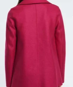 Kristen Vaganos Pink Peacoat back-view display by America Jackets.