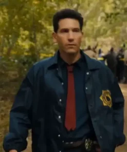 Jon Bernthal wearing the brown Sheriff jacket from His and Hers at America Jackets.