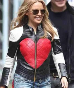 Love Heart Leather Jacket showcasing a unique sculptural heart silhouette and high-contrast scarlet and onyx tones.