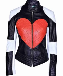 Love Heart Leather Jacket for women featuring a feminine cropped length and detailed reinforced stitching for a polished finish.