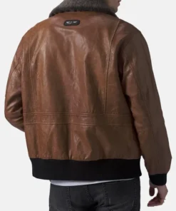 Brown Leather Flight Jacket back