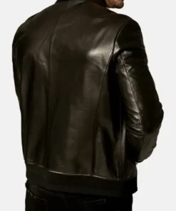 Men’s Classic Black Leather Jacket back