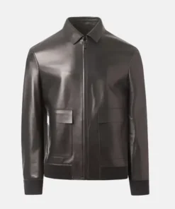 Men’s Classic Black Leather Jacket view
