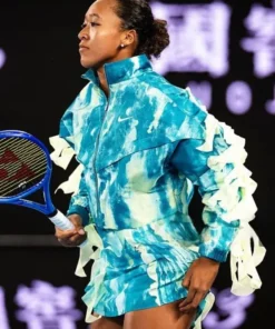 Full shot of the Naomi Osaka 2026 Australian Open blue track jacket available at America Jackets.