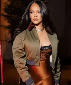 Rihanna Green Cropped Jacket AJ