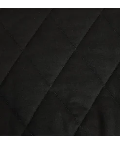 Detailed close-up of a Womens Black Dolman Quilted Jacket showing the premium diamond-stitched quilted knit fabric and soft material texture.