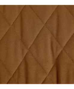 Close-up of the fabric on this Womens Brown Dolman Quilted Jacket showing the intricate diamond stitch pattern and soft knit texture.
