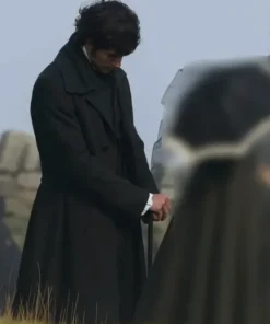 Wuthering Heights Jacob Elordi Coat showcasing a dark gothic aesthetic and a high-end textile with durable, reinforced stitching.