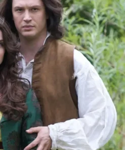 Tom Hardy Suede Vest showcasing a classic period-drama aesthetic and high-quality reinforced stitching for a refined fashion statement.