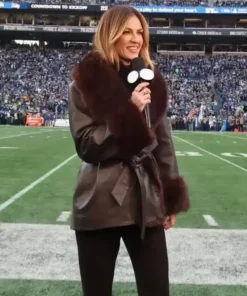 Erin Andrews Coat Today in a rich dark brown color with a cozy and stylish fit.
