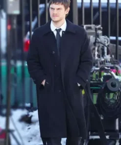 Evan Peters Black Wool Coat AJ