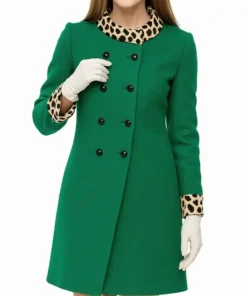 Anne Hathaway The Devil Wears Prada Green Coat shown in a premium finish that highlights the expert tailoring and fit.