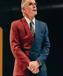 Heaven and Hell Jordan Peterson Suit front view showing the button closure and premium maroon suiting trousers.