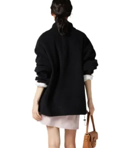Miu Miu Fleece Jacket back view showing the seamless paneling and high density stitching for a luxury drape.