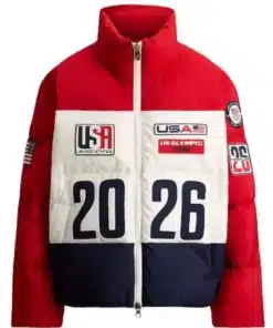 Team USA 2026 Opening Ceremony Puffer Jacket worn by athletes during the global winter sports event.