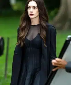 The Devil Wears Prada 2 Andy Sachs Black Coat with a clean front view that highlights the premium quality stitching.